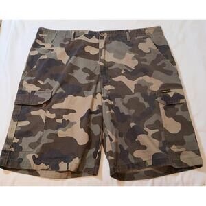 Stanley Camoflauge Shorts Mens Sz 42 Green Camo Cargo Workwear Casual Hiking GUC